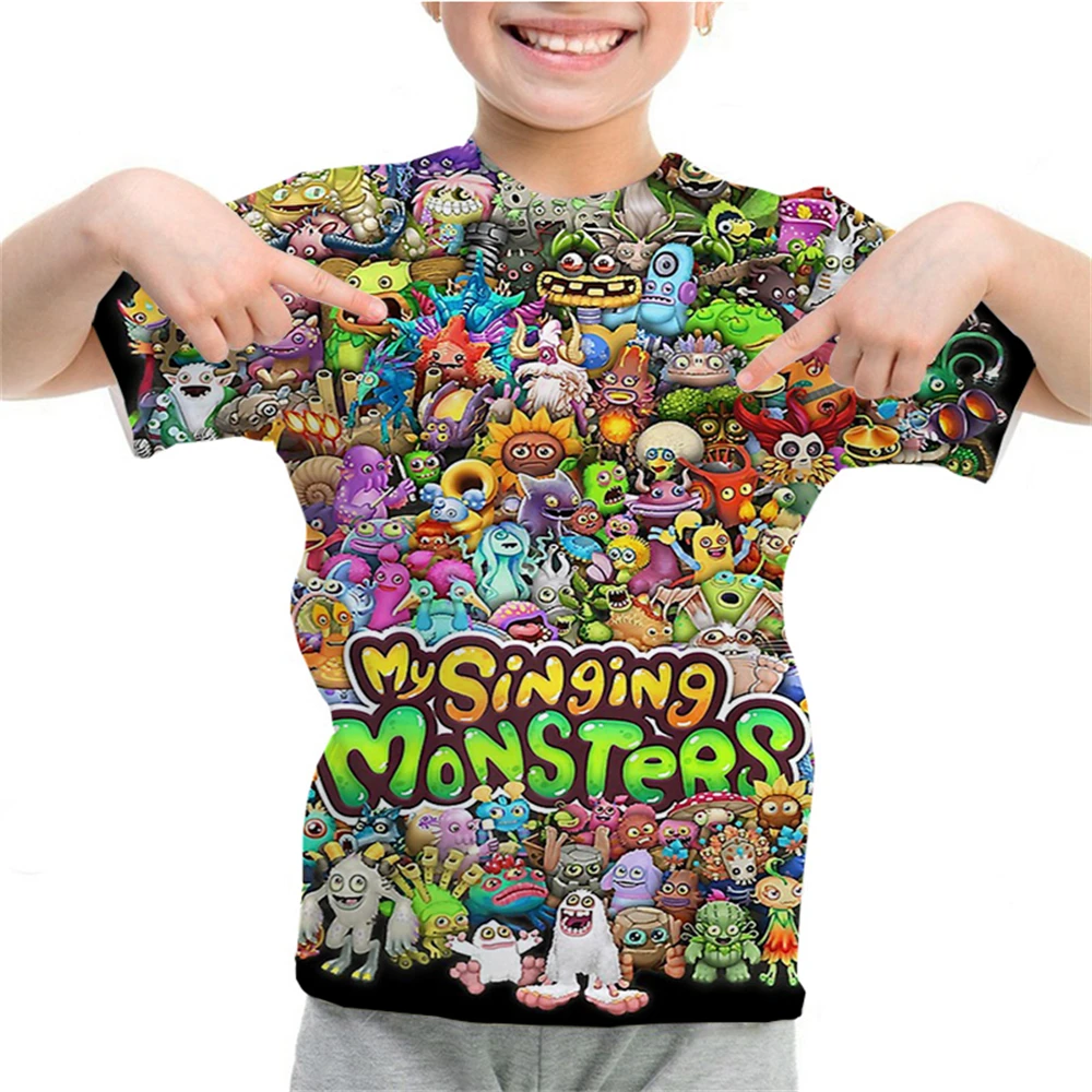 Childs My Singing Monster T-Shirt stampa 3d Cartoon Anime T Shirt O Neck T-Shirt Casual bambini manica corta bambini top Tee