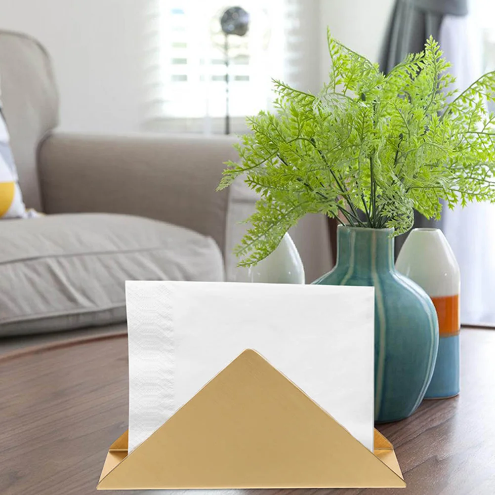

2pcs Paper Towel Holder Stainless Steel Napkin Organizer Golden Freestanding for Table Kitchen Bathroom Storage