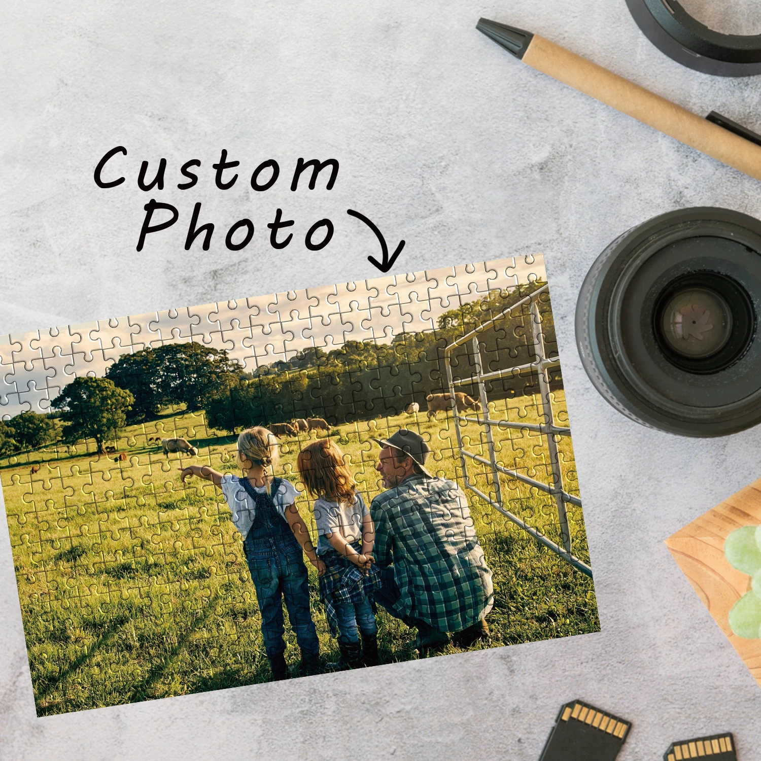35/150/300/500/1000pcs cool family Custom Photo Custom DIY Personalised Photo Portrait Puzzles Custom Puzzles in Photos