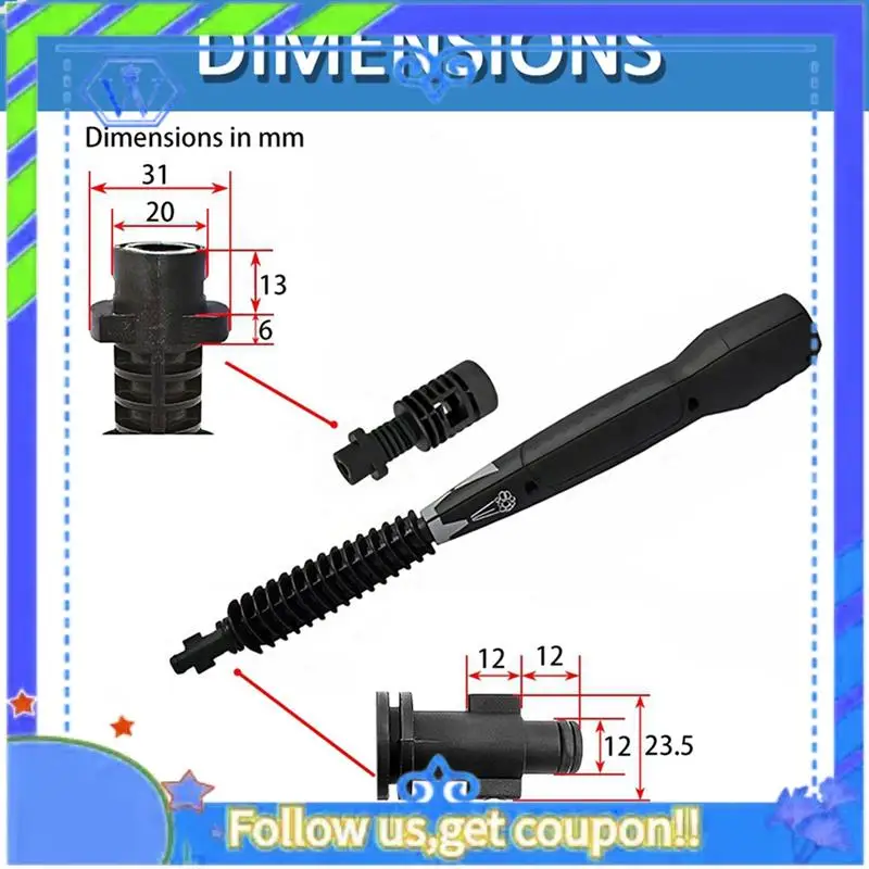 Lanza de pulverización para lavadora de coche, varita de pulverización de agua por chorro, punta de boquilla de lanza, lanza de chorro para Karcher K2 K3 K4 K5 K6 K7, lavadora a presión
