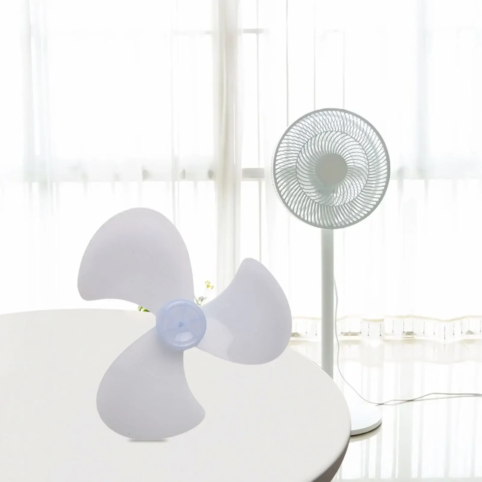 16 Inch Household Plastic Wind Fan Blade Three Leaves With Fan Nut Standing Pedestal Fan Table Fanner Accessories