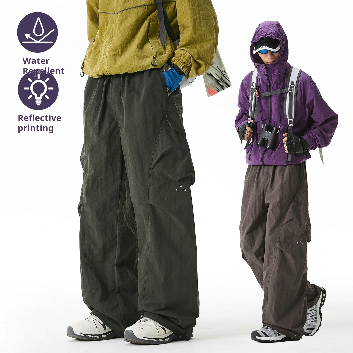 2025 Men's Water-Resistant Cargo Pants J-Cut Design Parachute Style Oversized U…