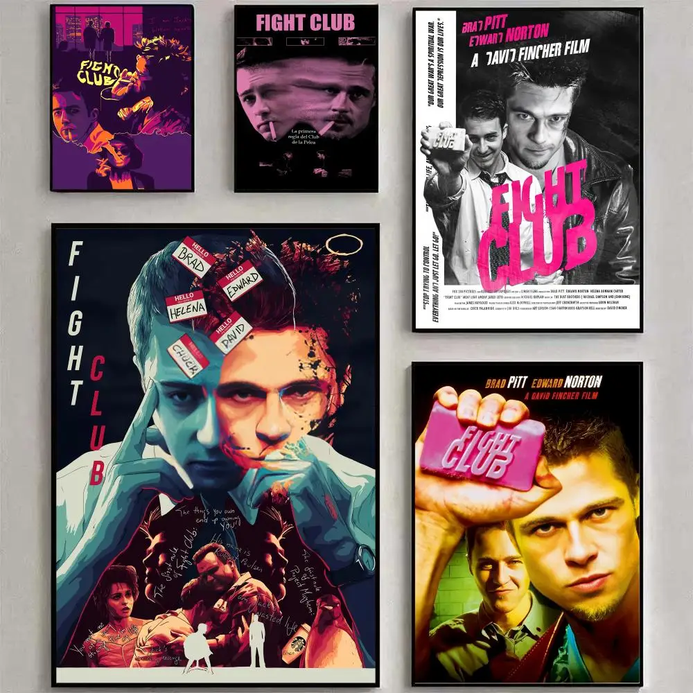

Battle Movie F-fight Club Poster Posters Fancy Wallart Sticker for Living Room Aesthetic Painting Decoration Room Wall Decor