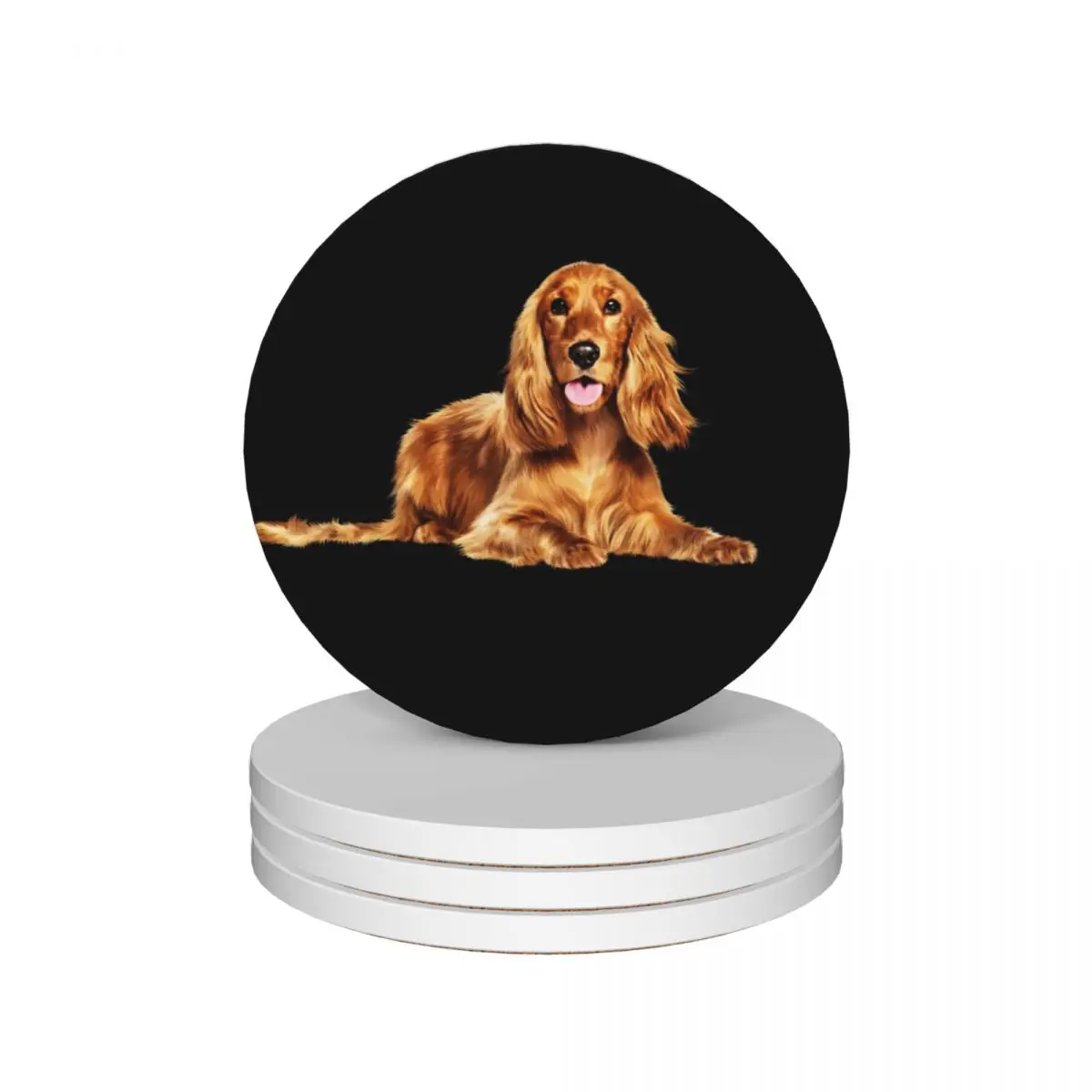 

Brown Cocker Spaniel, Dog Lover Ceramic Coasters (Set of 4) mat for dishes household utensils kitchen slate cup set Coasters