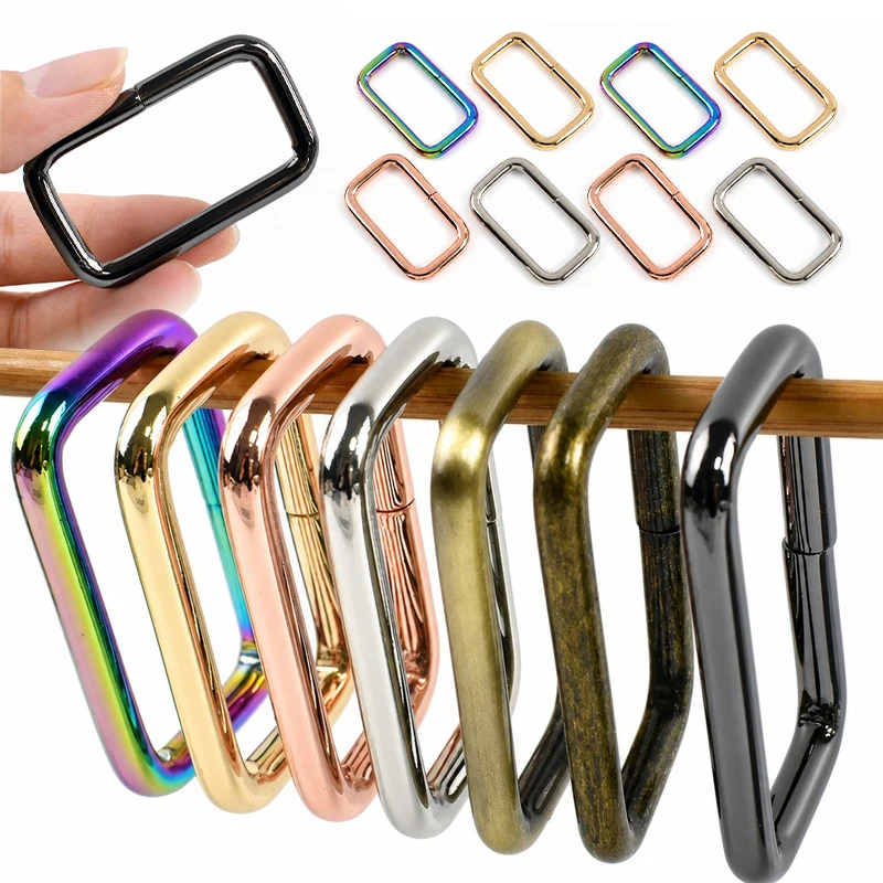 20Pcs  Metal Rectangle Ring Buckles for Handbag Backpack Strap Webbing Connector Loops DIY Pet Leash Sewing Hardware Parts
