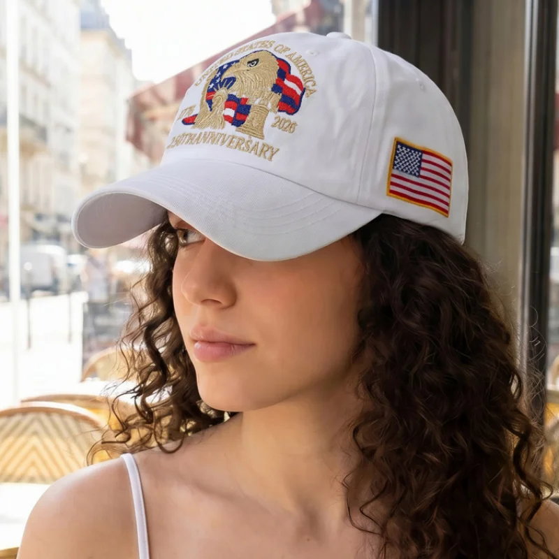 America 250th Anniversary Embroidery Baseball Hat 1776-2026 Patriotic Eagle Independence Day Cap Women Men Street Adjustable Hat