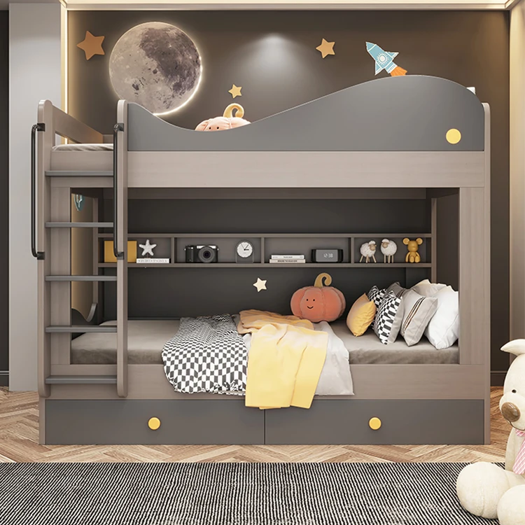 *Space Saving Two Layers Multi Function Bedroom Adult Kids Twin Double Children Bunk Beds Set With Storage