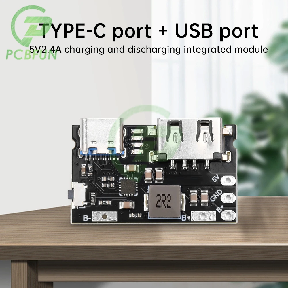 TYPE-C/USB Interface 5V 2.4A Charger/discharger Module Single Lithium Battery Charger/discharger Module 5V Continuous Output