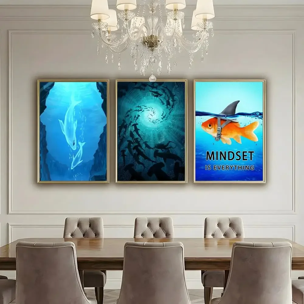 Fierce Shark Poster HD Waterproof High-Toughness Self-Adhesive Wall Decor Universal