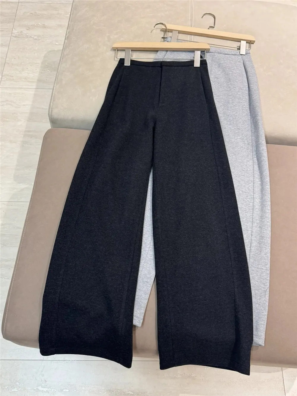 Women's High Waist Slim Straight Long Trousers Autumn Winter Loose Casual Pants