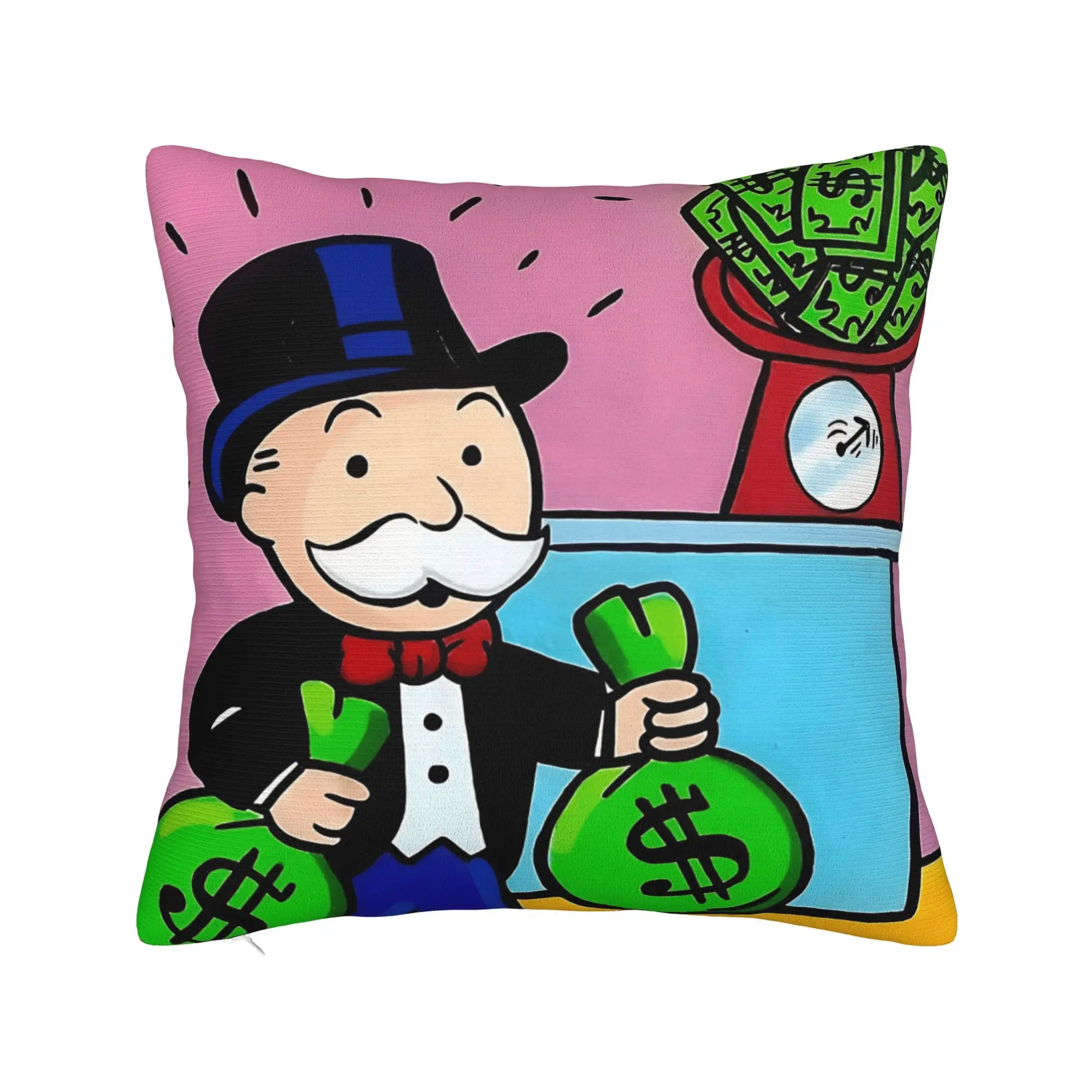 Alec Monopoly B Lucky Dragon Pillow Case  Print Pillow Cover Fashion Pillowcases For Office Car Home Decor