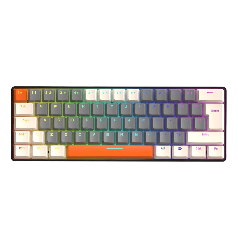 

T60 mechanical keyboard color matching customized game laptop office computer 62-key mini keyboard