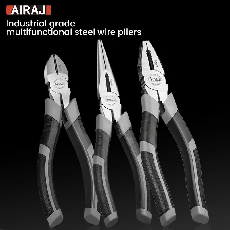 AIRAJ 2шт 6/8 дюймов многофункциональные диагональные плоскогубцы игольчатые плоскогубцы Аппаратные инструменты универсальные резцы для проволоки электрик