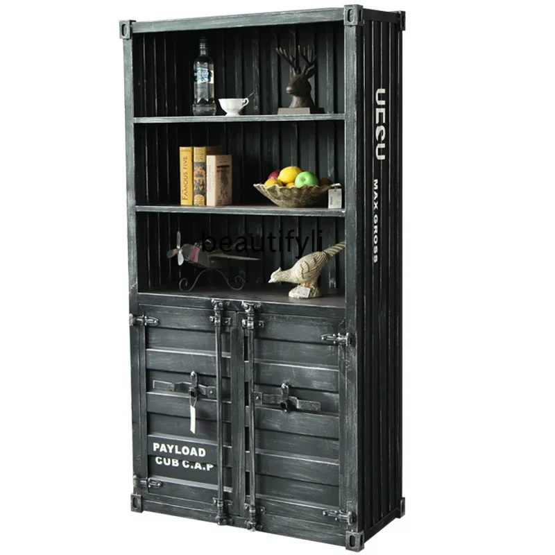 

LOFT Industrial Style Retro Distressed Container Bookshelf File Cabinet Creative Locker