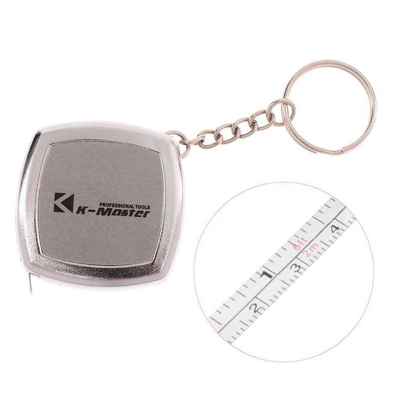 1pc Innovative And Practical 2 Meters Pocket Portable Gift Compact Carry Around Cute Mini Steel Tape Measure Key Ring Hand Tool