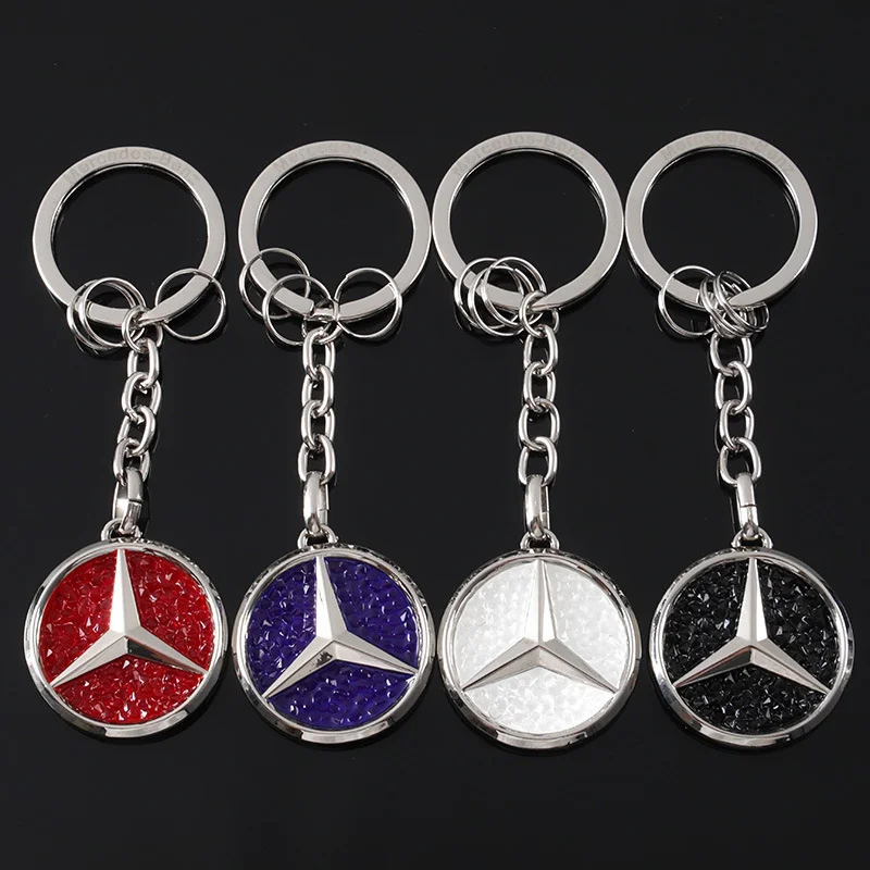 

Metal Car Key Ring With diamonds Pendant KeyChain For Mercedes Benz W205 W204 W203 W212 GLC CLA GLA AMG C180 C200 C300 Accessory