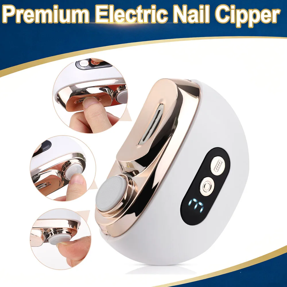 

Electric Nail Clippers 3 Gears Automatic Trimmer Adult Baby Fingernail & Toe Pedicure Polishing Cutter - New Arrival