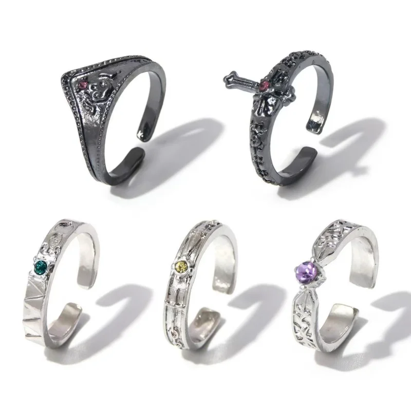 

New HUNTER×HUNTER Killua Zoldyck Feitan Pōtoo Anime Peripheral Ring Jewelry Adjustable Opening Couple Ring Cartoon Fashion Gift
