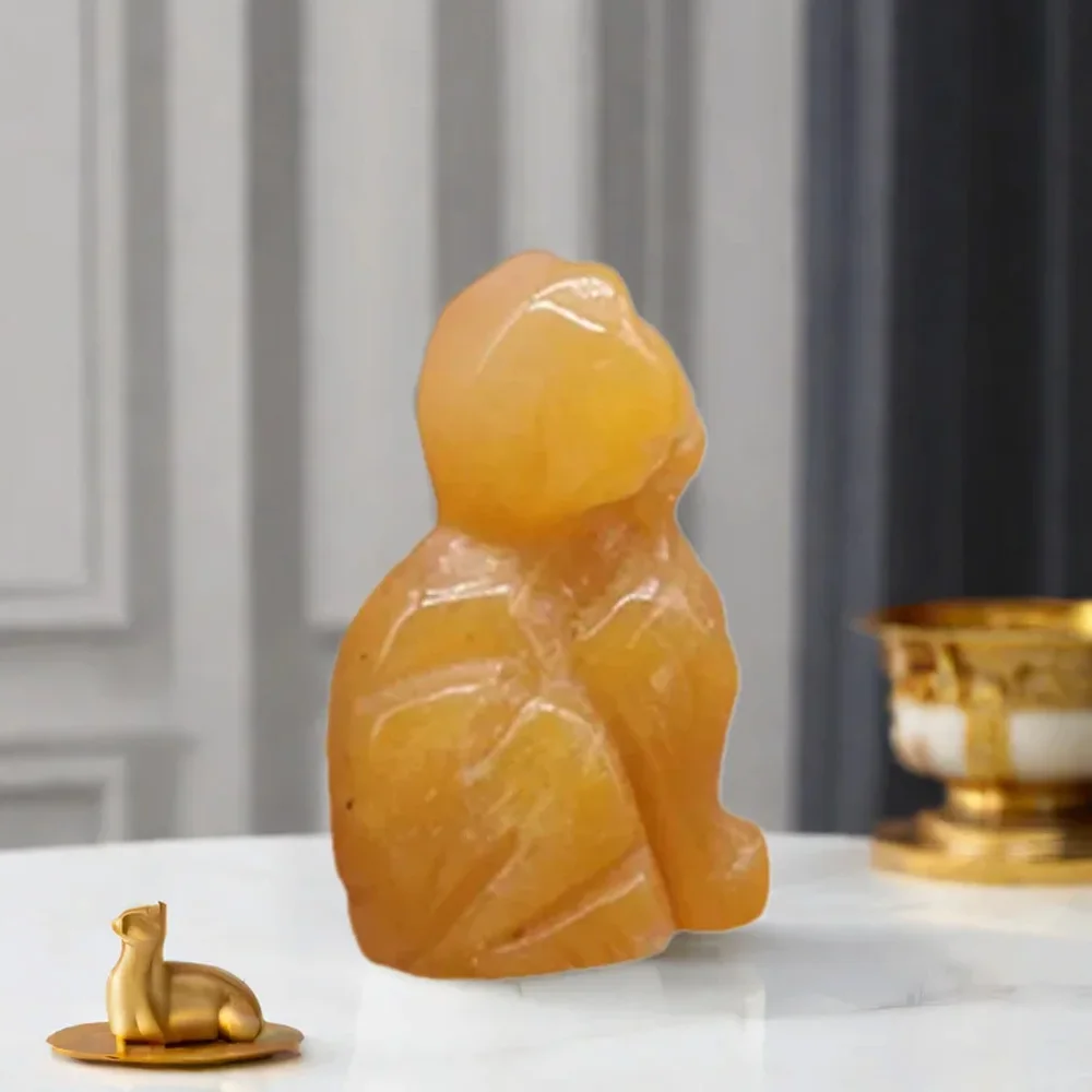 

5pcs Carving Crystal Stone Animals Ornament Mini Cat Natural Yellow Jade Rose Quartz Energy Bead Healing Fengshui Home Decortion