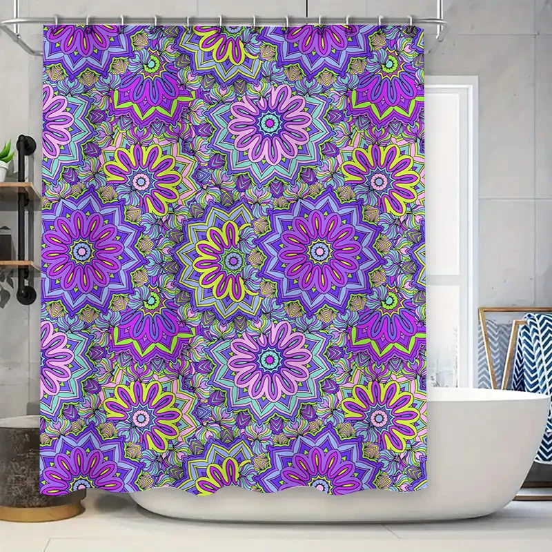 

Фиолетовый цветок занавеска для душа цветочный узор декор для ванной комнаты ткань водонепроницаемая моющаяся настенная подвеска с 3D принтом современный доступ к дому