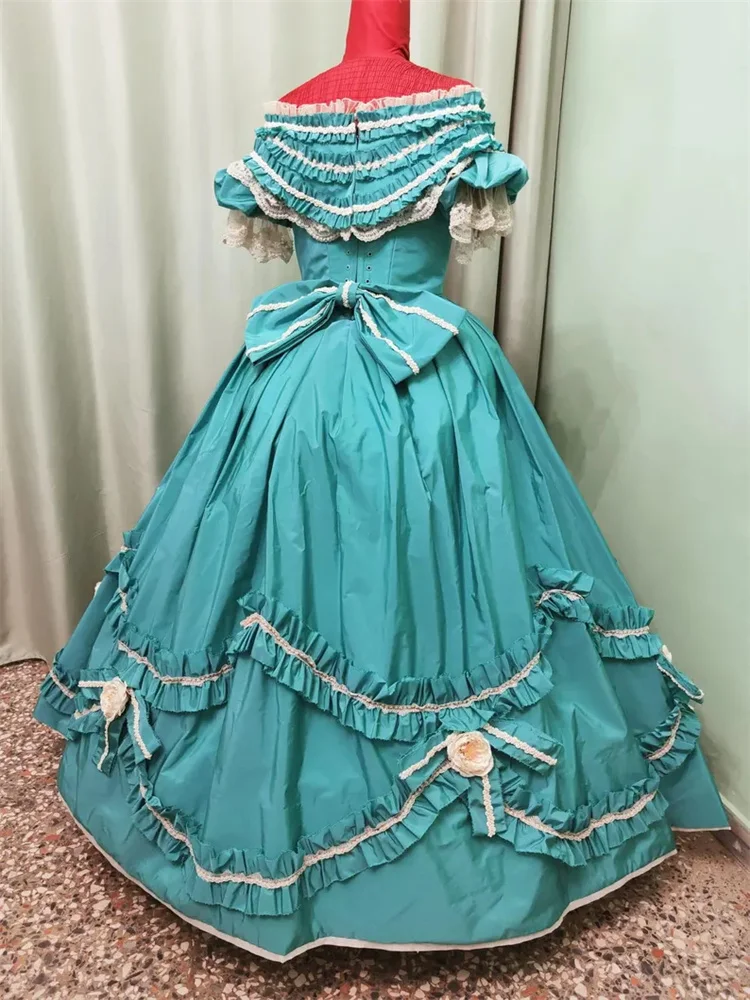 Disfraz de la guerra Civil victoriana de la década de 1860, vestido de princesa Vintage de Bella del Sur, vestido de fiesta de boda histórico
