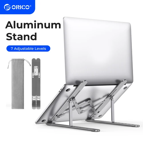 ORICO-soporte plegable para ordenador portátil, elevador portátil de aluminio ajustable, soporte para ordenador, 7 ángulos para tabletas MacBook