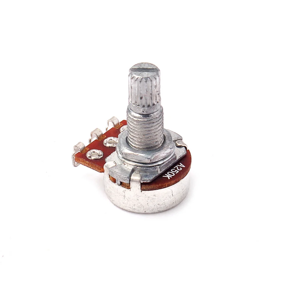 

Guitar Accessory A250K Mini Long Knurled Split Shaft Curved Pot Guitar Potentiometers Shaft Volume and Tone Controls