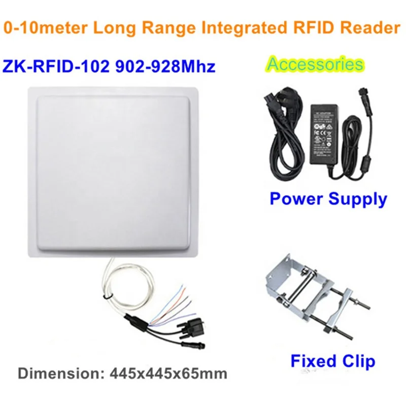 Lector RFID integrado UHF de 12m RJ45/RS232/RS485/Wiegand Lector de tarjetas RFID de largo alcance para control de acceso
