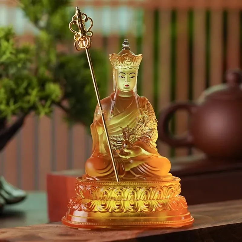 Glazed Ksitigarbha Bodhisattva Statue for Home Altar Buddhist Temple Decor Living Room Ornament Religious Figure Art Piece