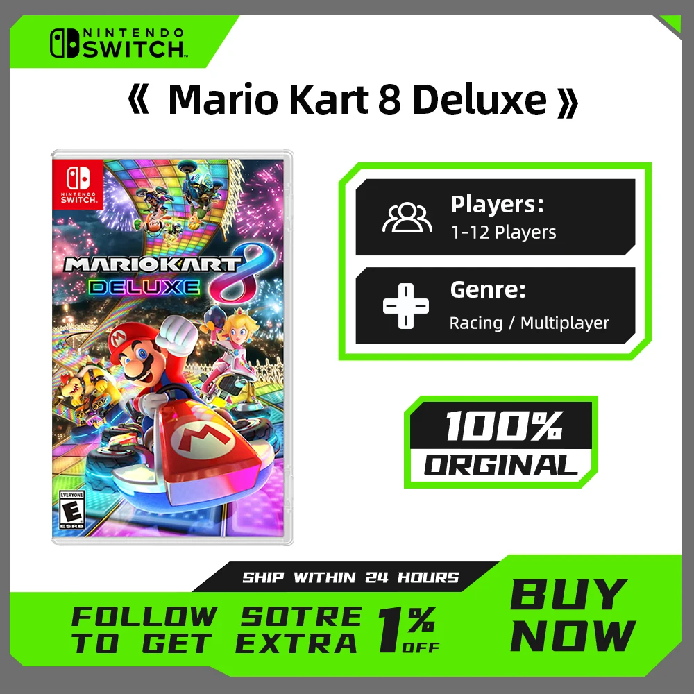 Mario Kart 8 Deluxe Nintendo Switch Game Deals Physical for Nintendo Switch OLED Nintendo Switch Lite Nintendo Switch Game Cards