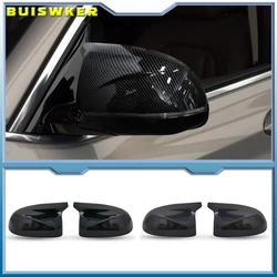2Pcs Glossy Black carbon pattern Rear Side View Mirror Covers Shell Replacement For BMW X3 G01 ix3 X4 G02 X5 G05 X6 G06 X7 G07