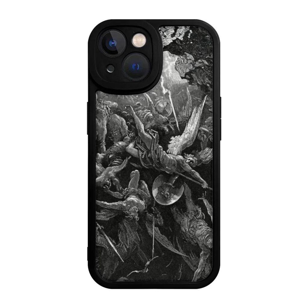 

Phone Case For iPhone 15 Pro Max Silicone Shell Lithograph - Gustave Doré - Paradise Lost - The Mouth of Hell - John Milton