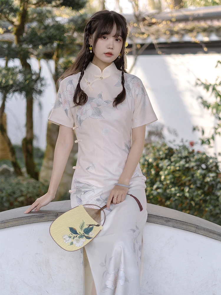 

Женское платье Chuan Dai Time Periodical: Four Seasons Splendor, с завышенной талией, длиной в пол, в китайском стиле