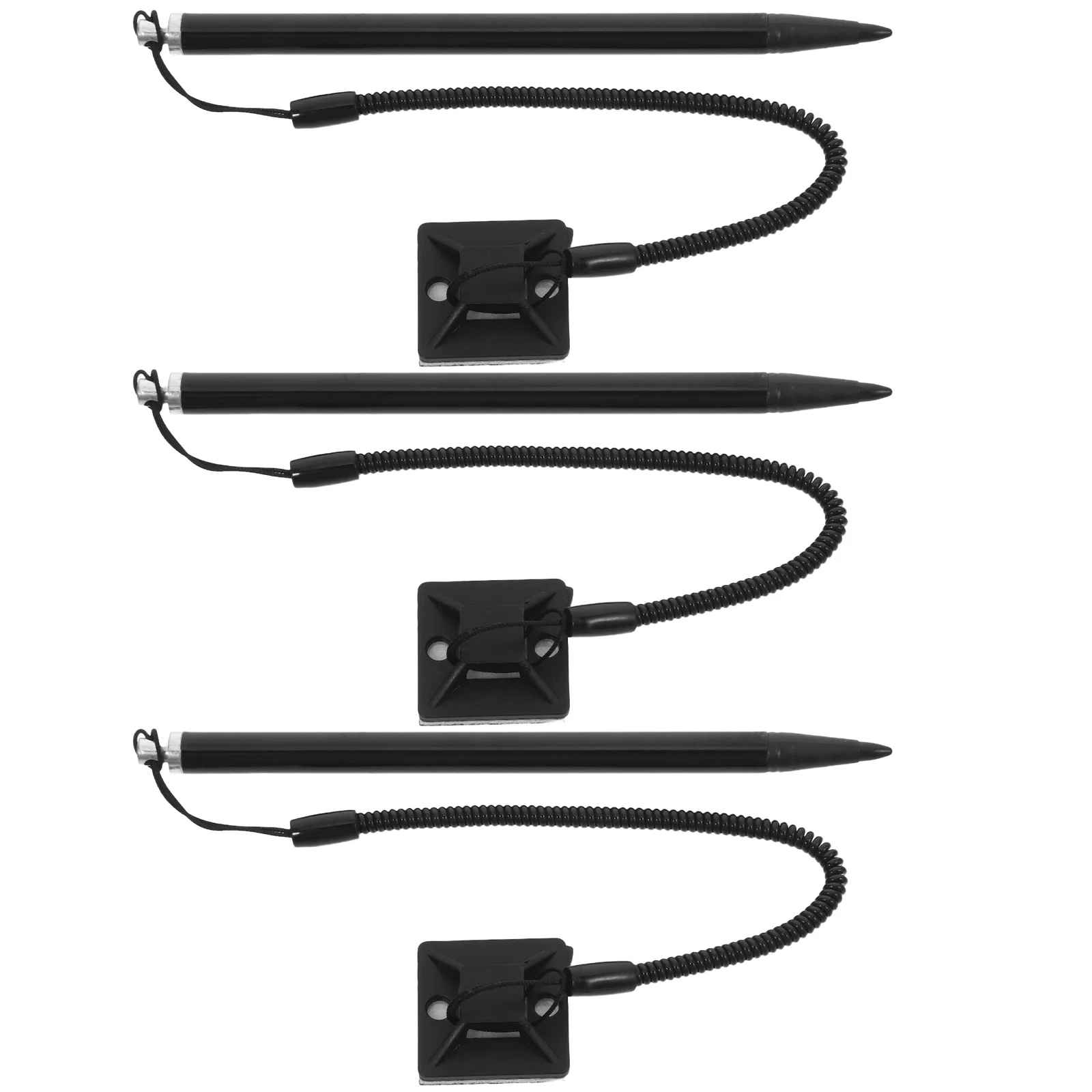 2 pcs Resistive Stylus Pen Durable Metal Tip Precise Writing Drawing Compatible Tablets Smartphones Antiloss Lanyard Fixed Base