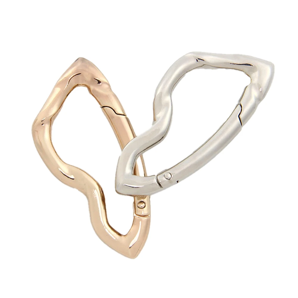 Big Irregular Twisted Metal Carabiner Spring Keychain for DIY Car Key Chain Punk Bag Waist Buckle Creative Women DIY Keyring Y2K image 5