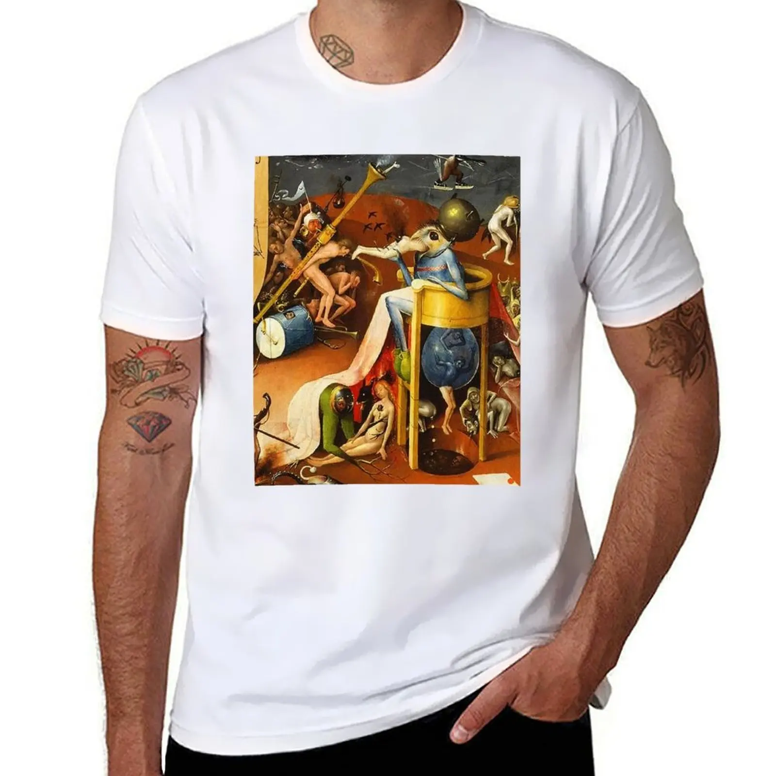 

Hieronymus Bosch The Prince of Hell (The Garden of Earthly Delights) Graphic T-Shirt men t shirt cotton 100% T-Shirt