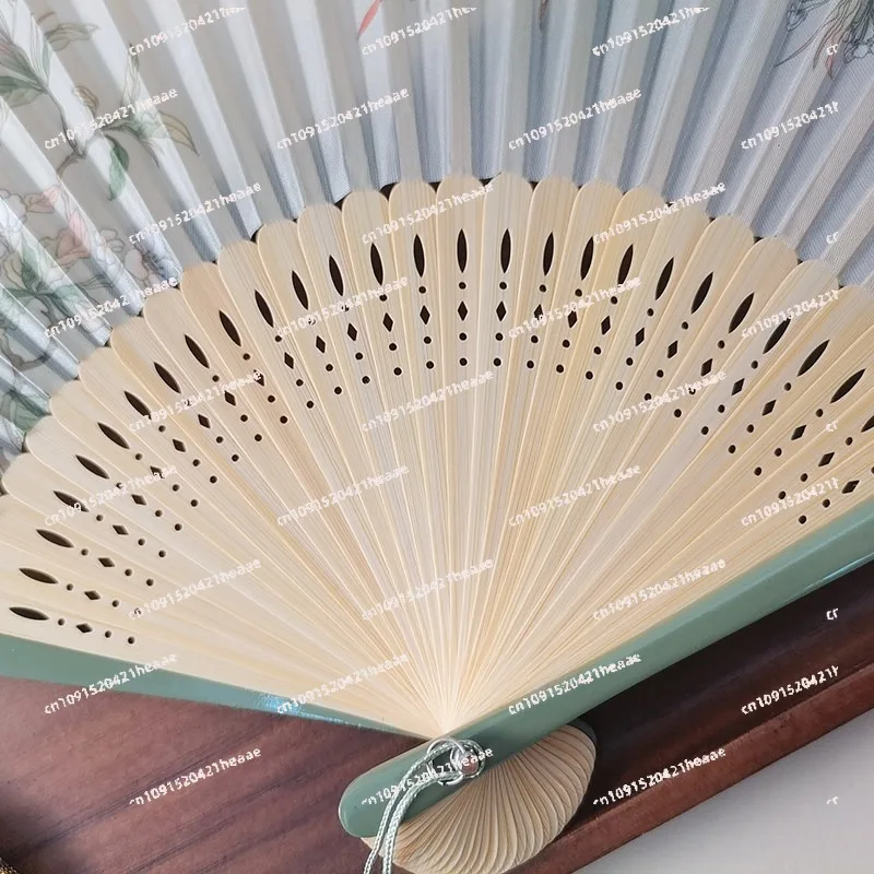 Ancient fan Chinese style folding fan New Chinese style bamboo  Portable Hanfu cheongsam  photo props in summer