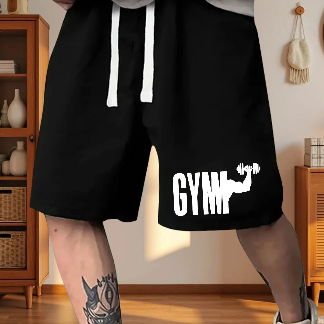 Summer men's printed breathable home leisure sports printed shorts