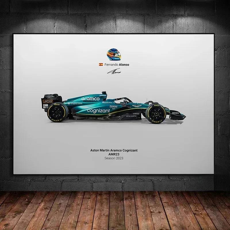 AMR23 Fernando Alonso Poster Car Canvas Painting Prints Wall Art Pictures for Living Room Home Decoration Mural Gift