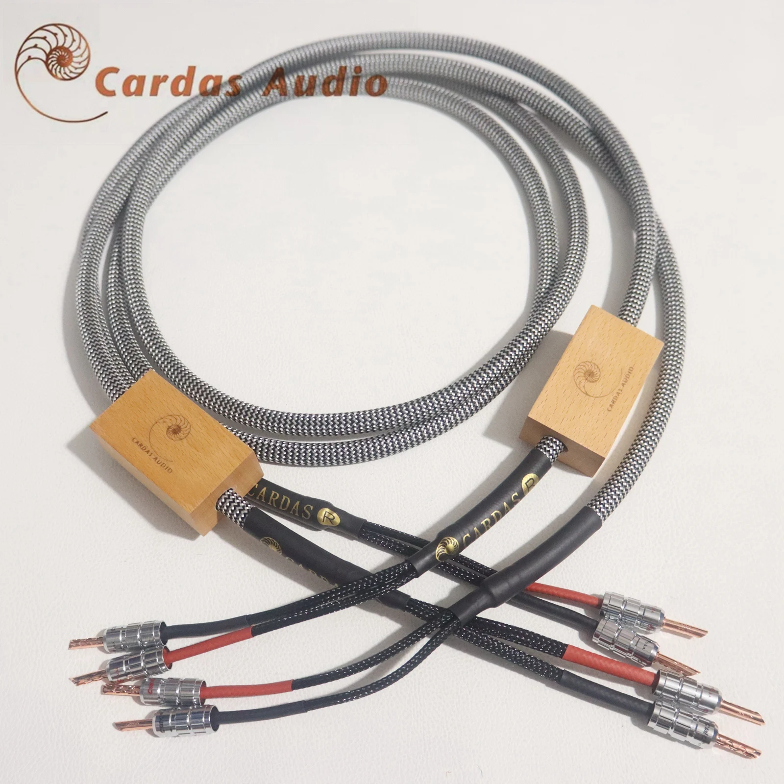Cable de altavoz dorado insignia Cardas de configuración superior, Cable amplificador de Audio audiófilo conductor OCC con enchufe de cobre rojo