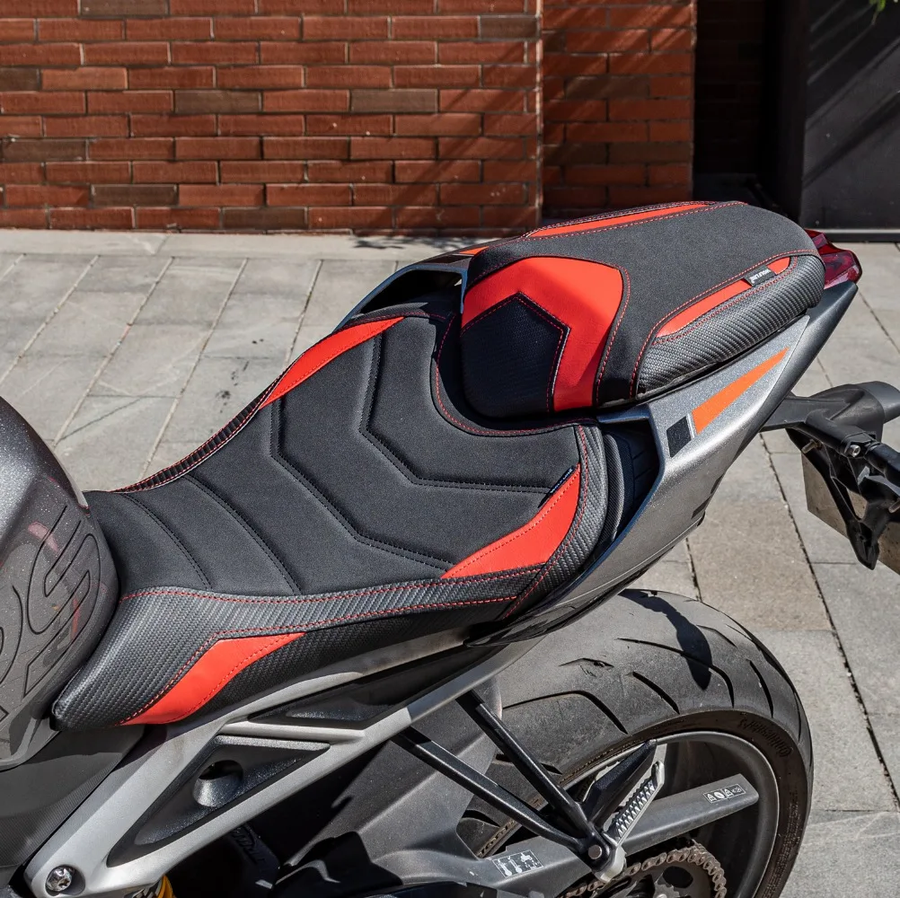 WOLFLINE Front & Rear Seat for Triumph Street Triple 765 765R/RS 2023-2025 Driver Passenger Double Seat Cushion for Long Rides