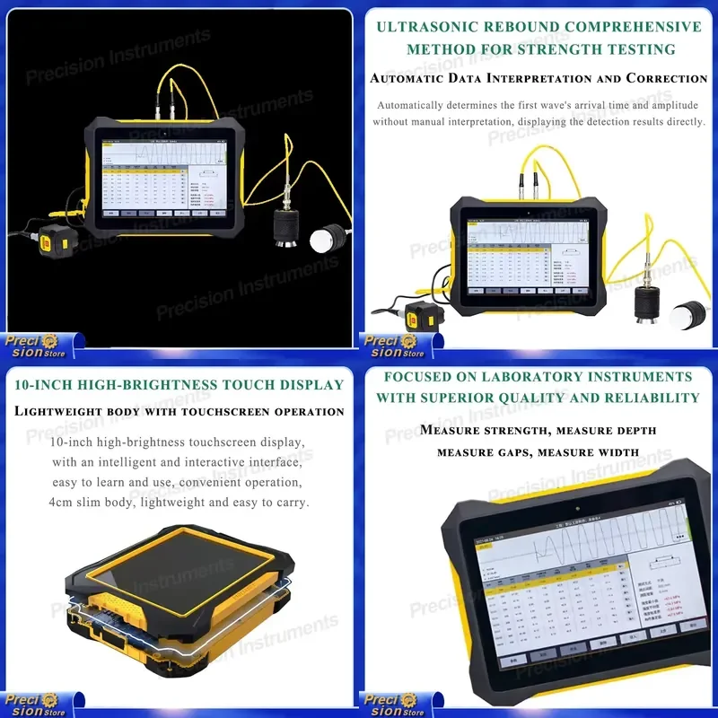 For Concrete Crack Width Depth Detector Ultrasonic Testing Instrument Accuracy 1% IP55 Protection 1 Year Warranty Auto Parts