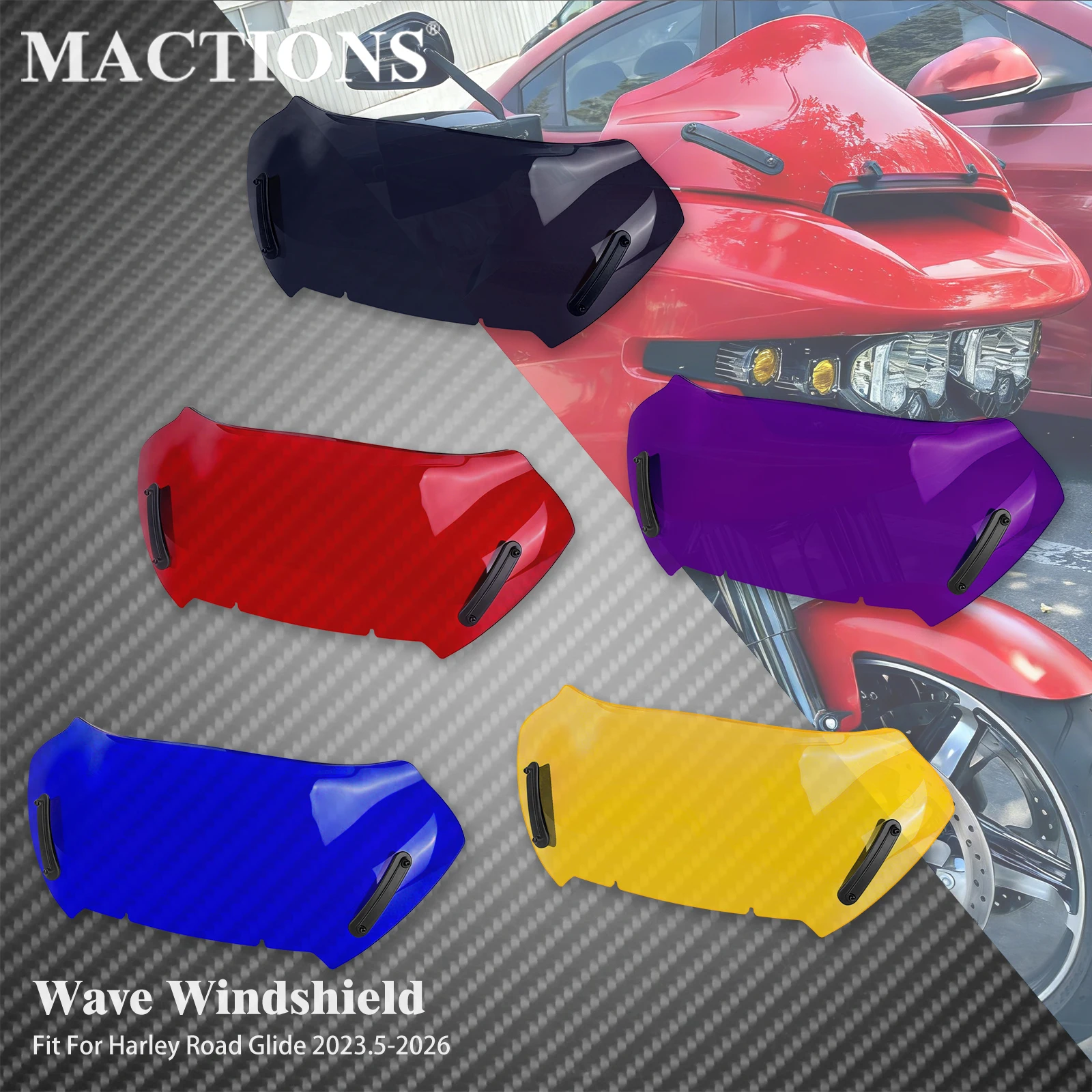 

Motorcycle 10'' Windshield Windscreen Fairing Wind Deflector For Harley Touring CVO Road Glide ST FLTRXSTSE 24-26 FLTRXSE 23-25
