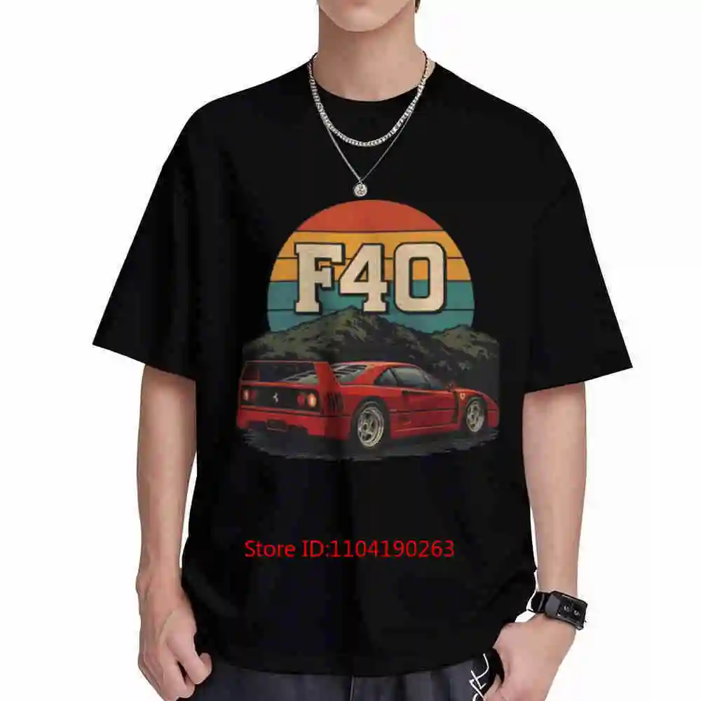 F40 Italian Supercar Short Sleeve Tee 100% Cotton T-Shirt