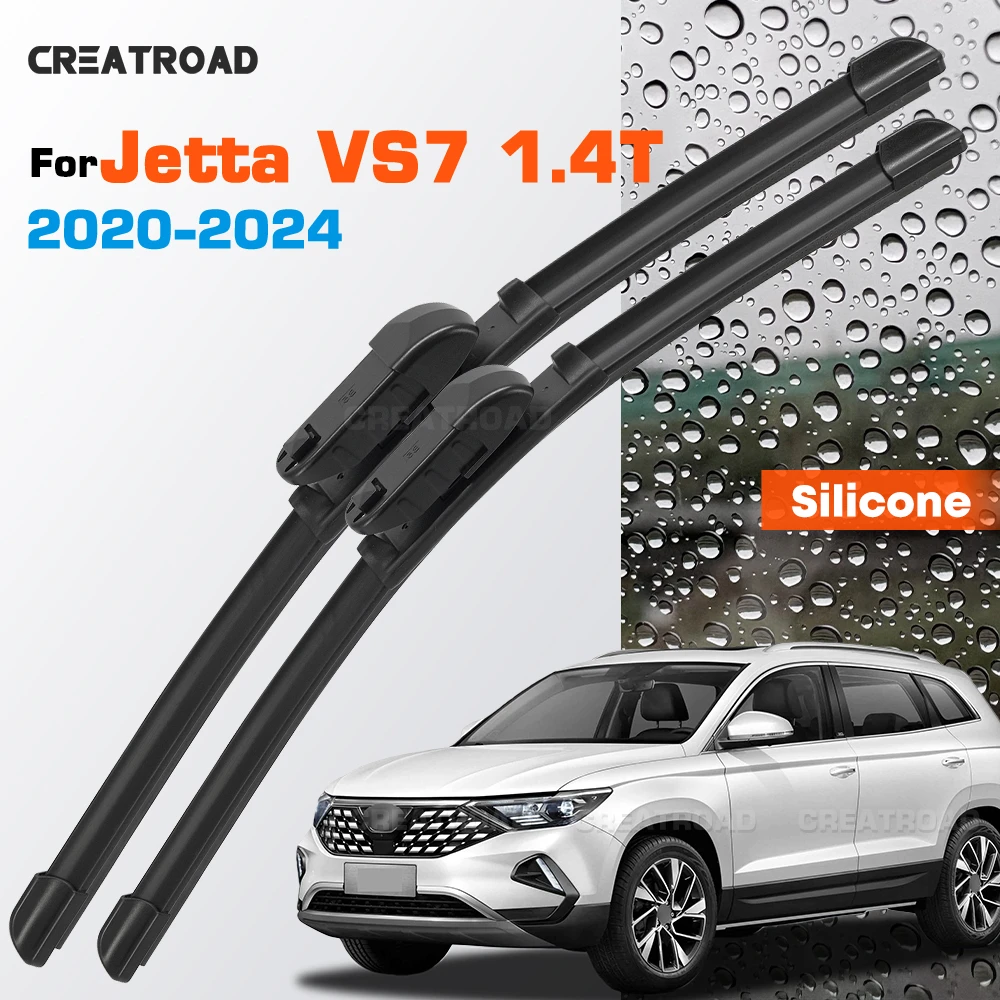 

Silicone Wiper Blades Fit For Jetta VS7 1.4T 2020-2024 Coated Silent HD Wear-Resistant Car Windshield Wipers 26"+18"