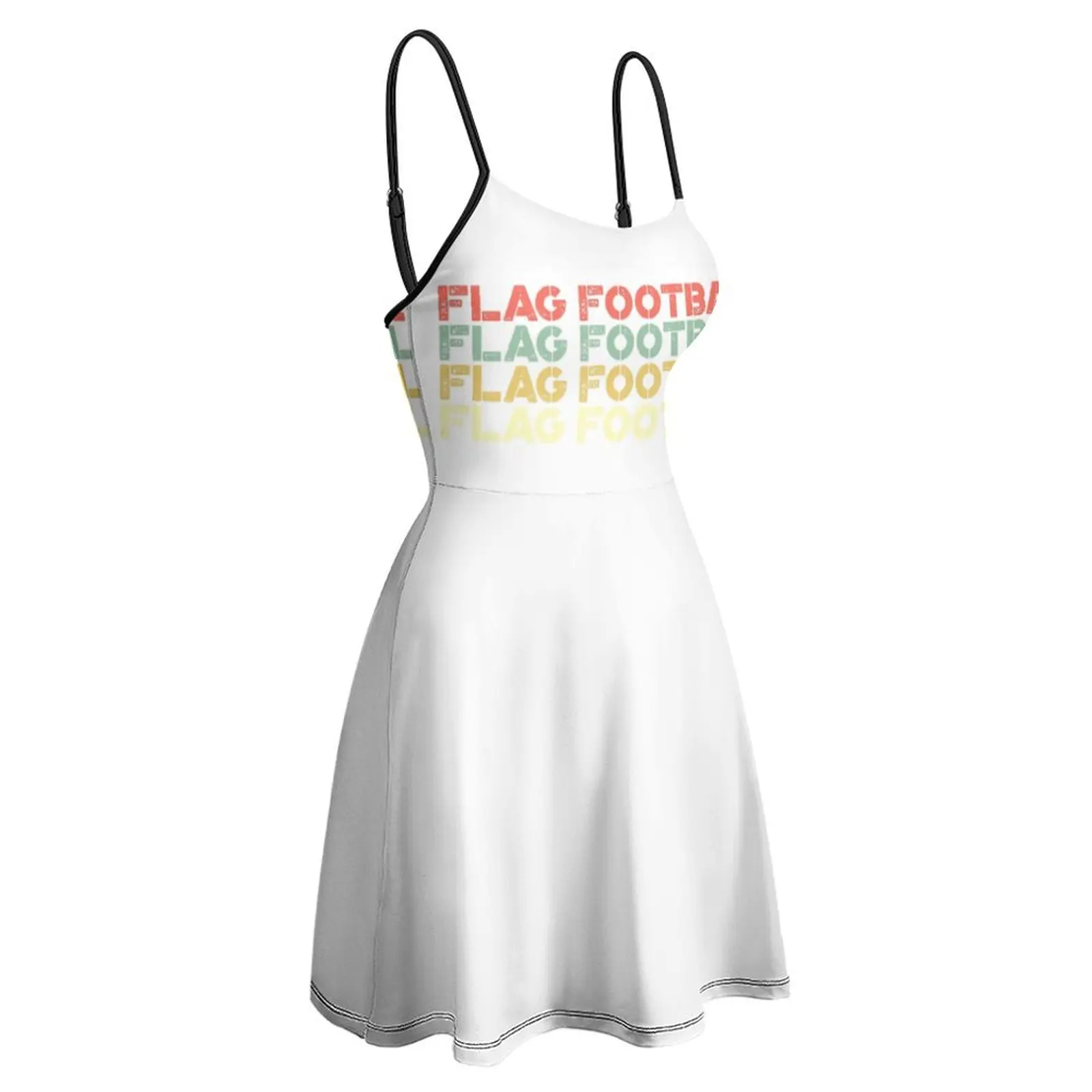 Sexy  Woman's Dress Dresses Vintage Flag Football   Retro Flag Football Women's Sling Dress Funny  Vacations Humor Graphic