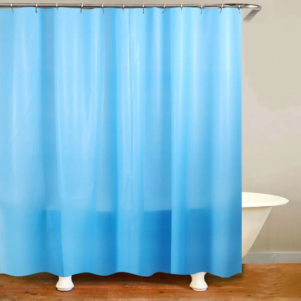 Shower Curtain with 12 Hanging Rings Shower Curtain Set with 12 Hanging Rings Thickened Waterproof Solid Color Curtain