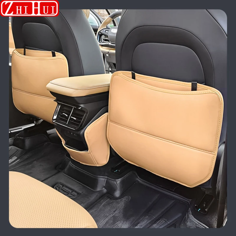 For Geely Atlas 2nd Gen Starray 2024 Car PU Leather Anti Kick Mat Pad Anti-kick Protector Mats Seat Back Protector Accessories