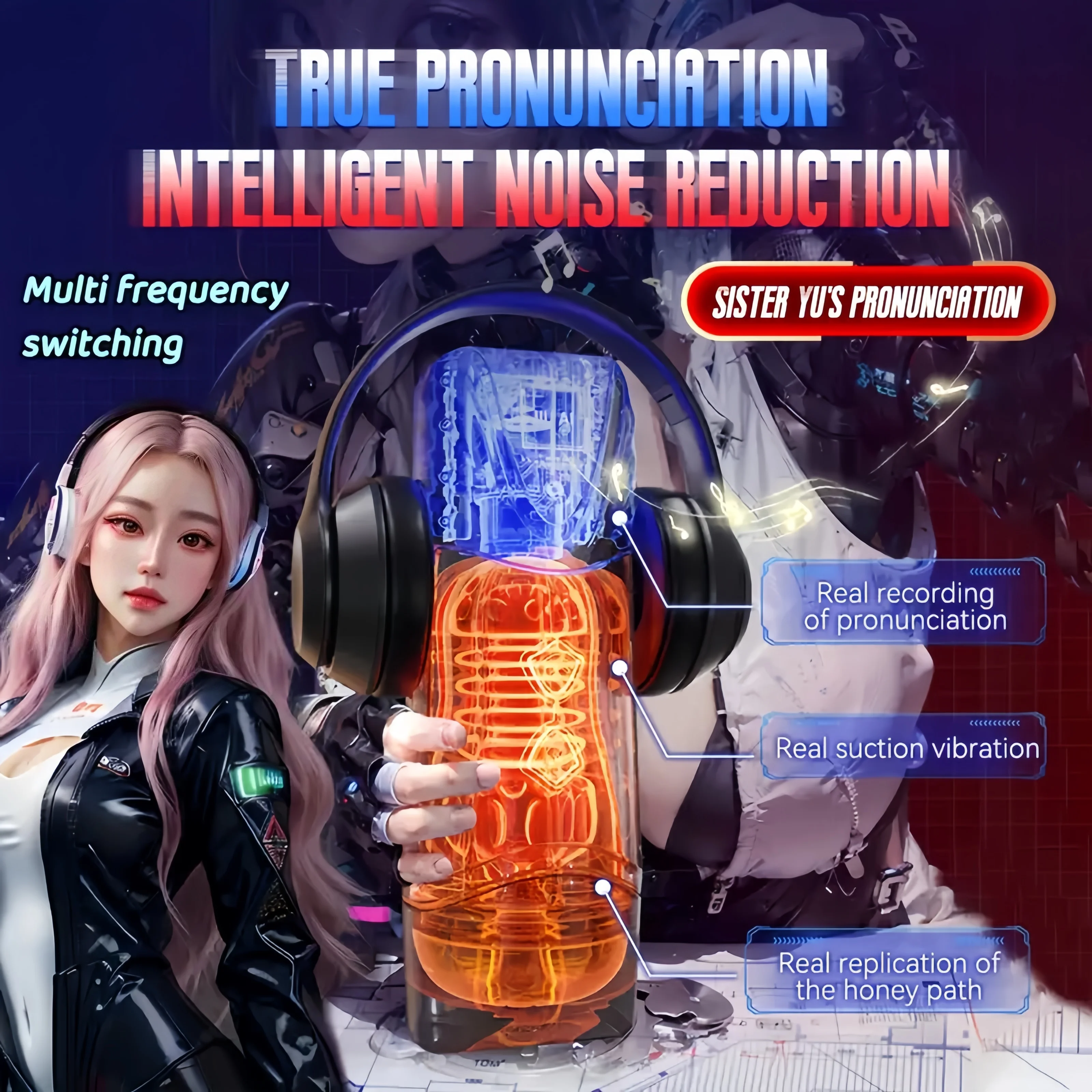 جهاز الراحة الجنسية للقضيب للرجال، 10 أوضاع اهتزاز، نطق ذكي للغاية، تسخين ذكي