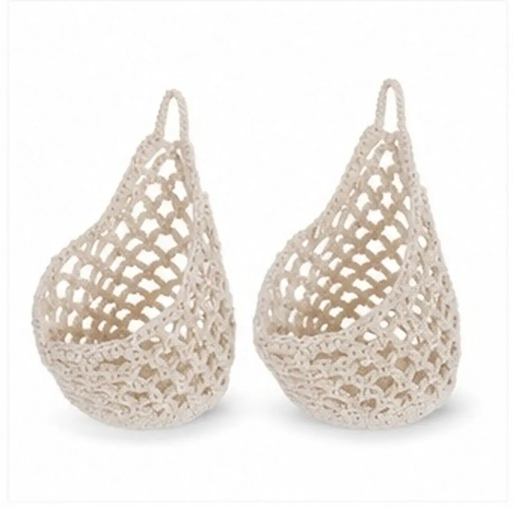 2Pcs Boho Macrame Plant Hanger Basket Hanging Fruit Basket Decorative Cotton Rope Wall Hanging Planter for Kitchen Balcony